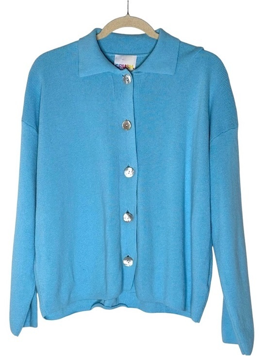Crush Sweaters - CRUSH Polo Cardigan Button Down Sweater L